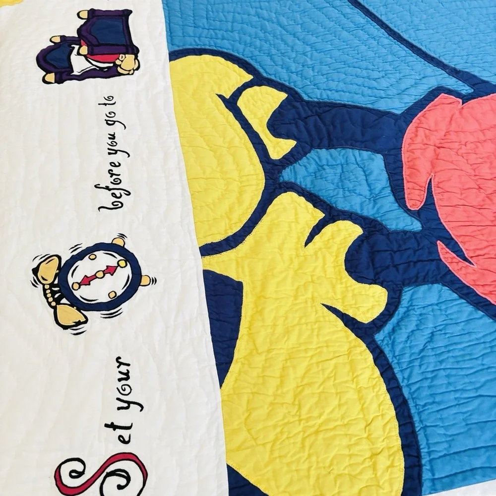 VTG Authentic Disney Quilt 100% Cotton 89X64
